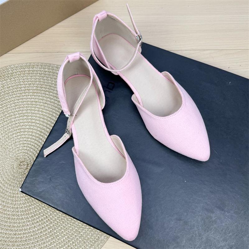 Fashion Flat Shoes for Women's Spring and Autumn Plus Size Pointed Sandals Women's 41-43 French Work Shoes Ladies Loafers Women