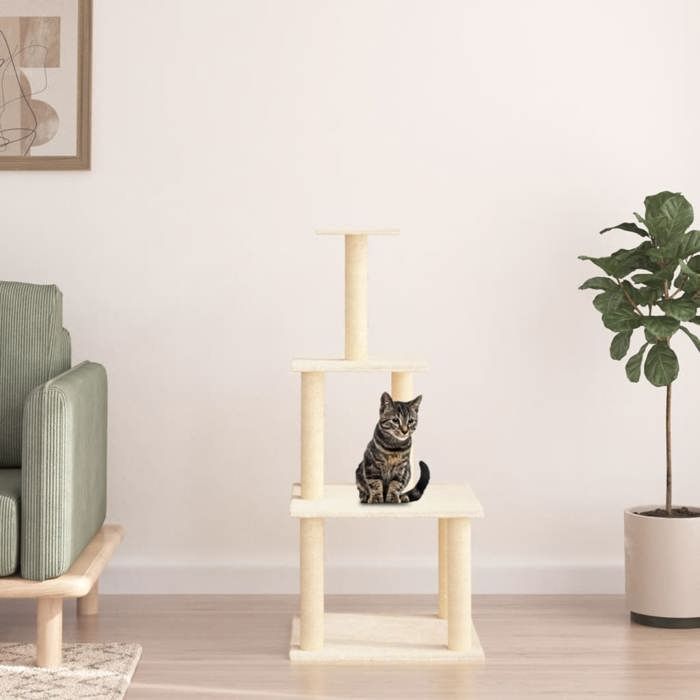 Maison Exclusive - Arbre à chat avec griffoirs en sisal crème 111 cm
