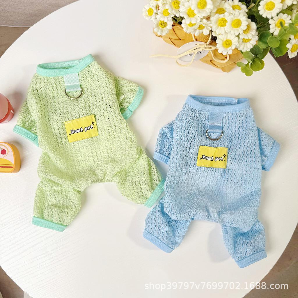 Dog four-legged clothing spring and summer thin breathable hollow pet clothing cat clothes than bear teddy ragdoll cat