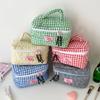 Daily Makeup Organizers Plaids Design Featuring Large Capacity Quilted Heart Hand Carry Handle Fabric For Personal Care