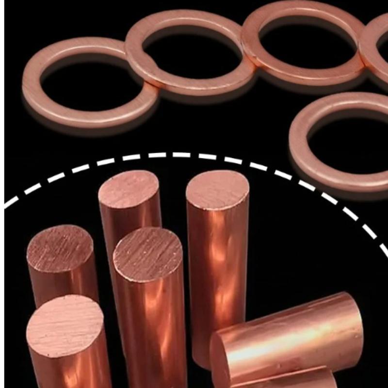 100 adet//kutu Bakır Pul O Halka Contaları Düz Halka Conta Takımı Çeşitli Araba Enjektörleri İçin Bakır Sızdırmazlık Halkaları Yağ Boşaltma Tapası