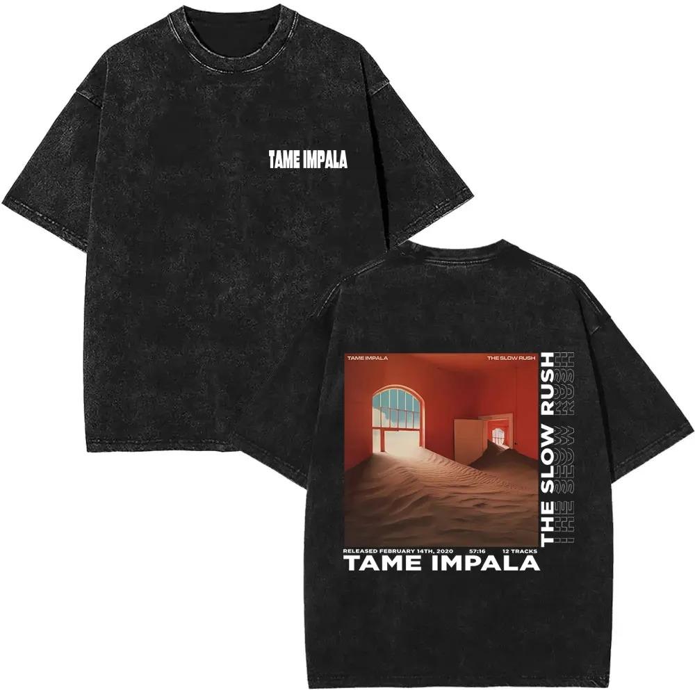 Tame Impala Deadbeat Grafik T-Shirt Vintage gewaschen Psychedelic Rock Unisex Lässiges Baumwoll-T-Shirt Herren Übergröße Kurzarm
