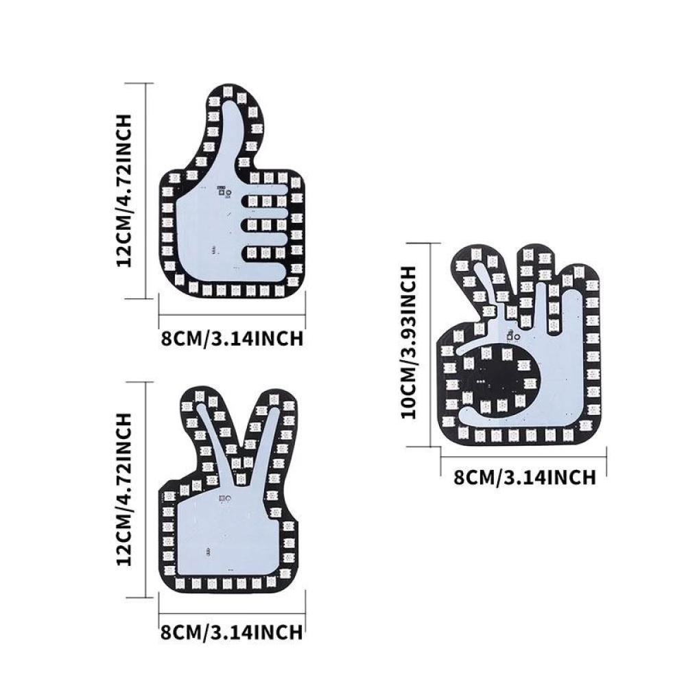 LED-Gestenlicht mit Fernbedienung, Auto-Fingerlicht, OK-Gestenlicht für Auto-LKW-Handlampe, Autozubehör