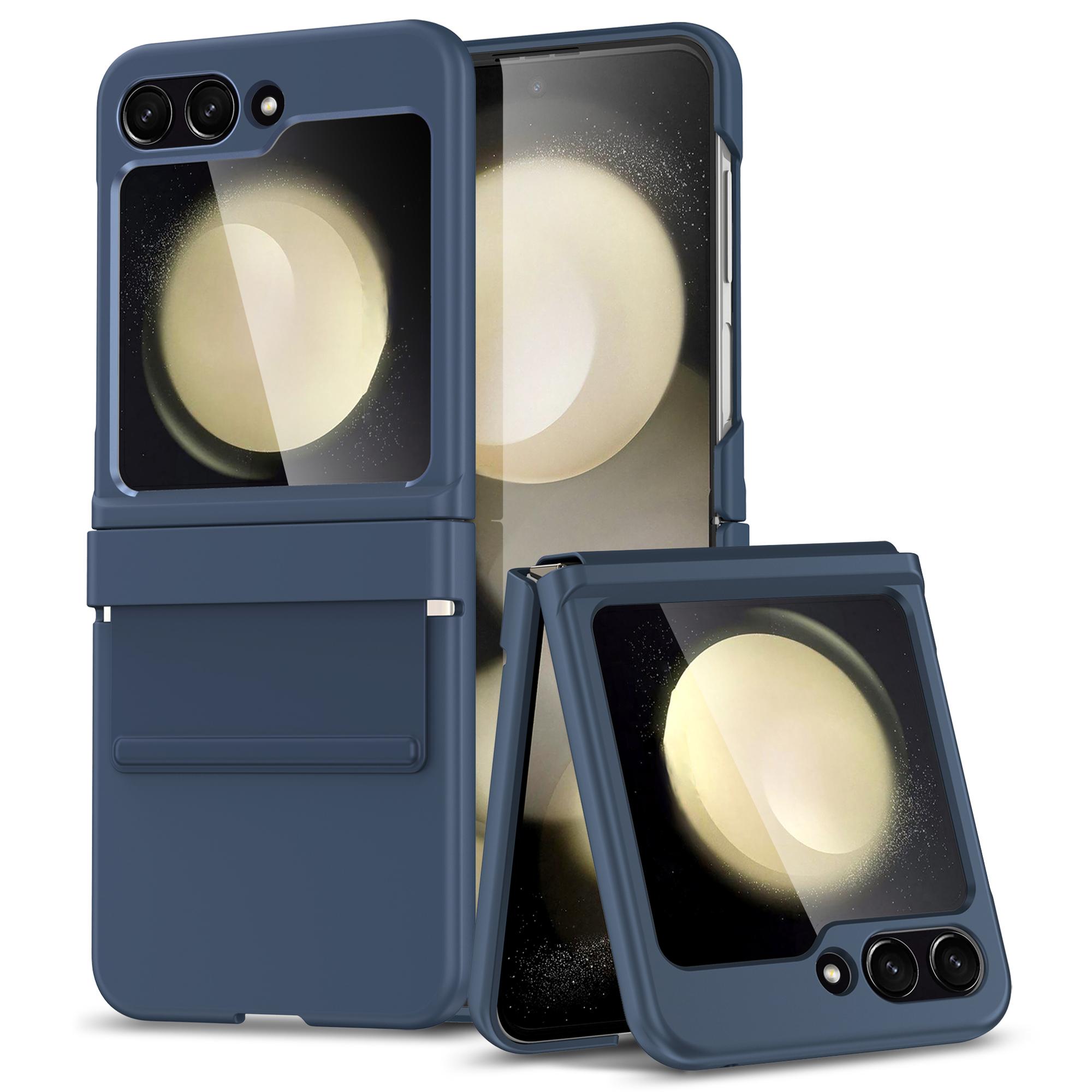 

For Samsung Galaxy Z Flip7 FE 5G/Z Flip6 5G Case Shockproof PC+PU Phone Cover Navy Blue