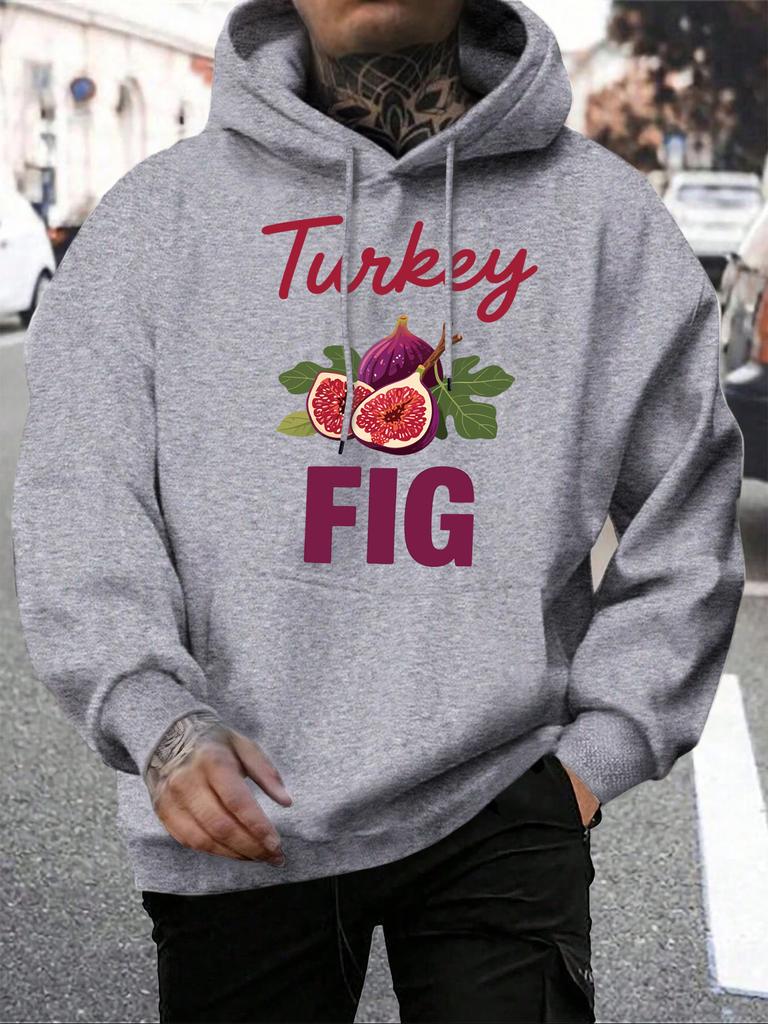 Fresh Turkey Fig Fruit Printing Men Hoody Pocket Loose Man Hoodie Hip Hop Fleece Streetwear All-Match Autumn Male Pullovers
