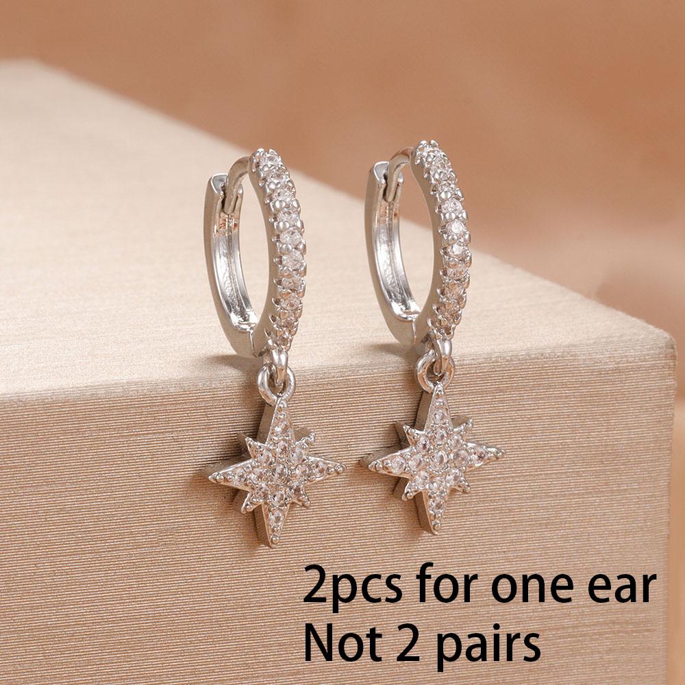 Exquisite Multicolor Crystal Flower Hoop Earrings for Women Girl Stainless Steel Fashion Korean Wedding Romantic Jewelry Gifts