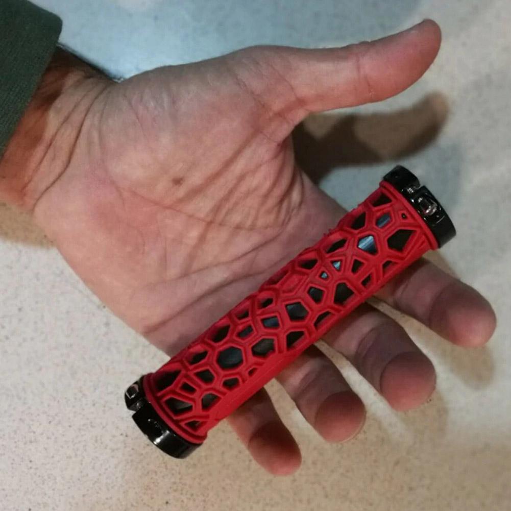 1 Pair Rubber Bicycle Handlebar Grips Shockproof Ergonomic Design Double-sided Mountain Bike Handlebar Covers