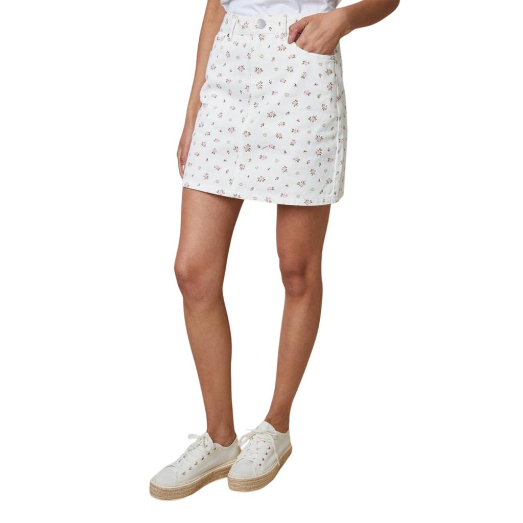 Threadbare Womens/Ladies Seoul Floral Denim Mini Skirt