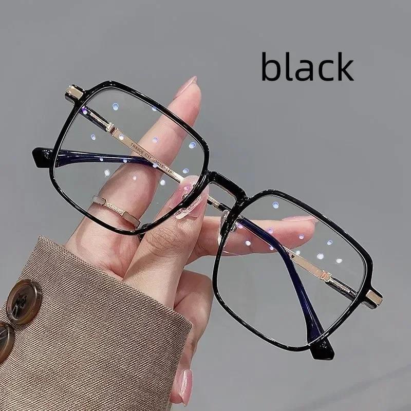 Elegant Light Anti Blue Glasses Fashion High Definition Big Square Frame Eyeglasses Women Men Outdoors Eyewear Back To School