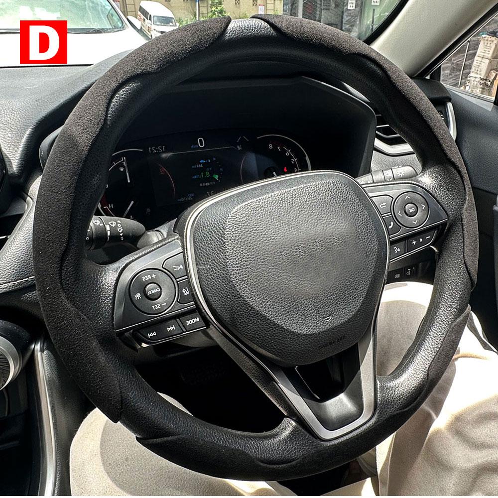 Suede Universal Car Steering Wheel Booster Cover Non-Slip Auto Interior Steer Protector Decoration Accessories Winter Keep Warm