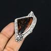 Sterlingsilber Natürlicher Mahagoni-Obsidian Statement-Blumenring Schmuck Größe 7.5