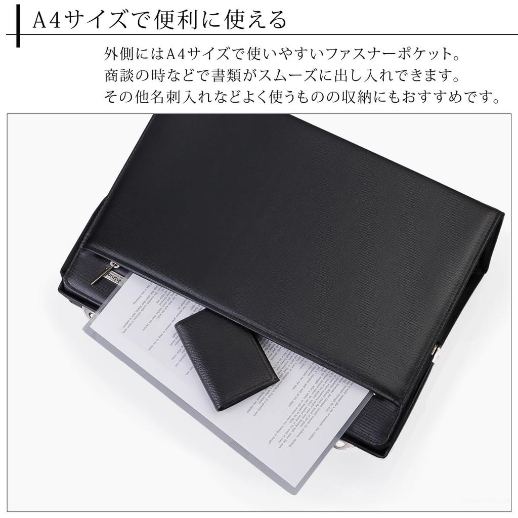 [Foundation] Men's Business Bag, Polycarbonate, 2-Way, Large Capacity, Dulles Bag, Black [IS-9013]