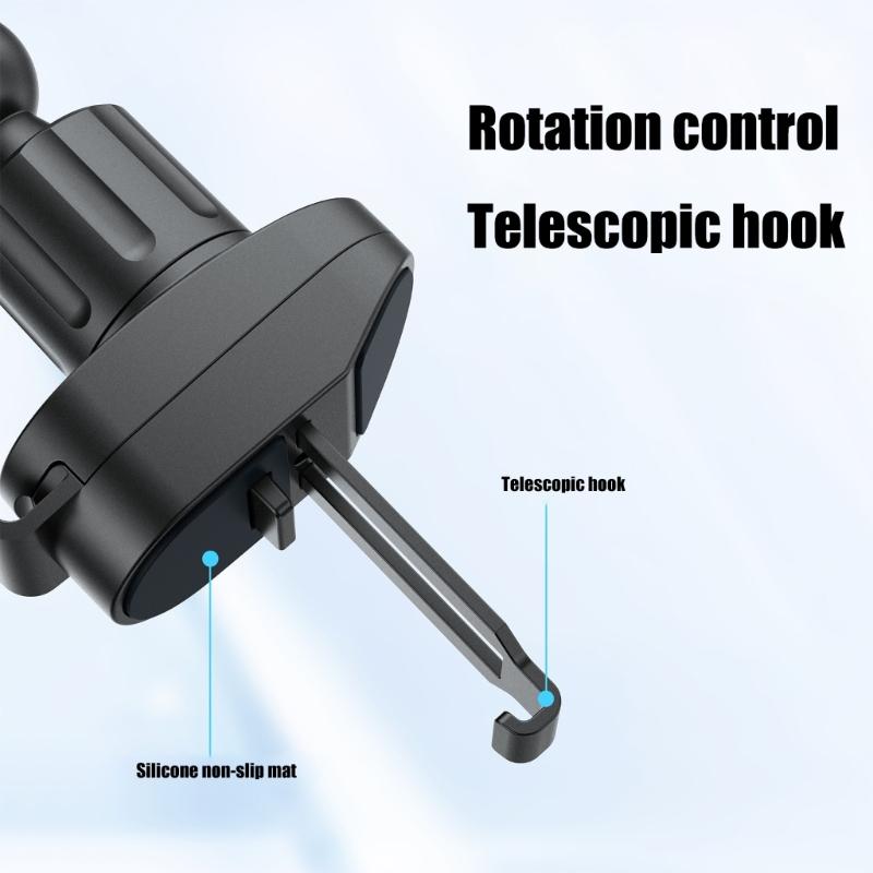 Secure Air Vent Car Phone Holder Mobile Mount with Extended Metal Hook Shockproof Easy Insertion Suitable for Smartphone