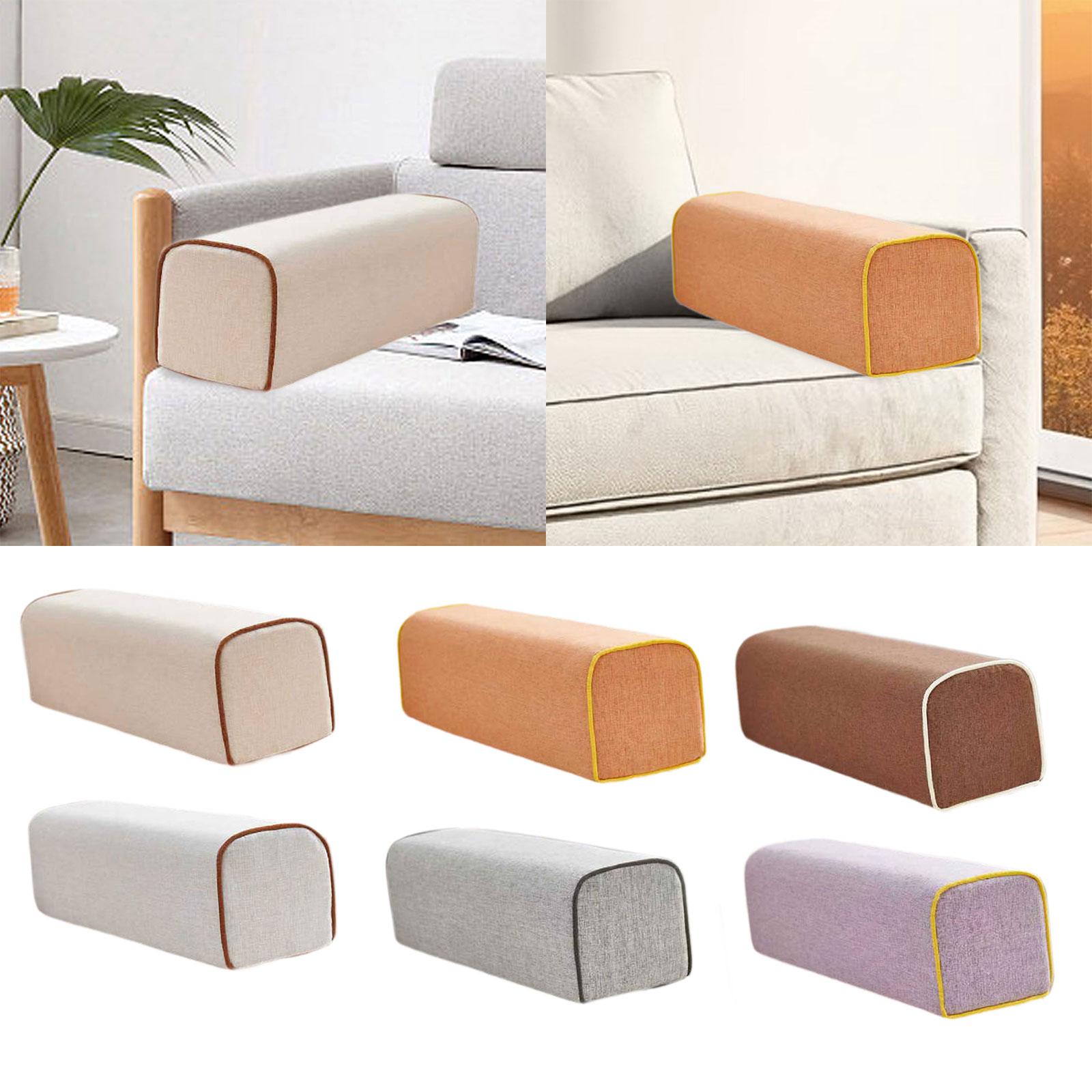 Love Fashion Home Unisex Weiß Sofa-Armlehnenkissen, Armstützkissen Aus Hochdichtem Schaumstoff, Leinen-Armlehnenkissen Für Sessel