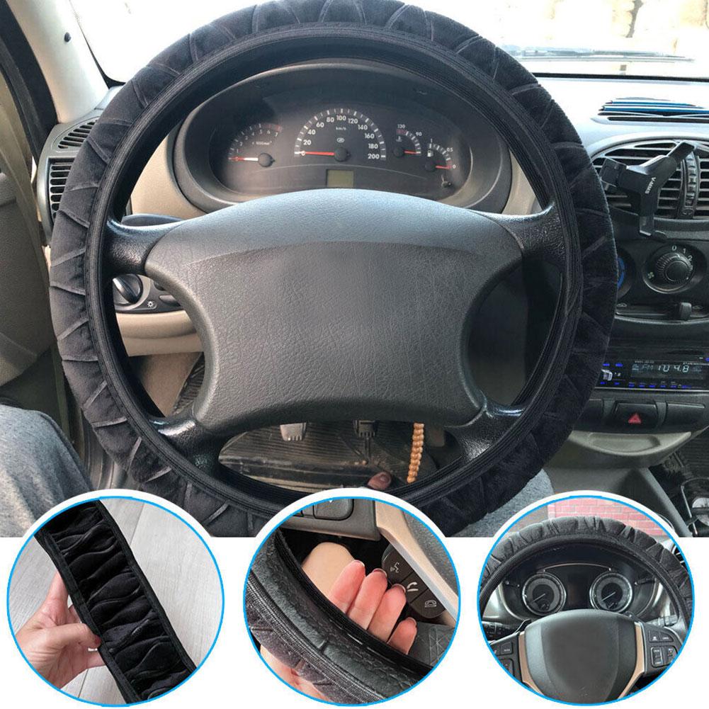 Soft Winter Warm Plush Car Steering Wheel Cover Universal Steering Wheel Cover For Car Auto Interior Accessories