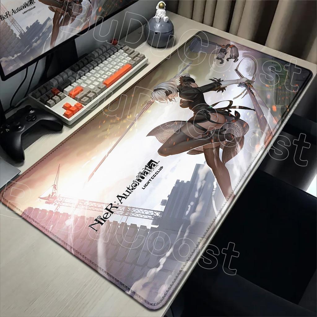 E-sports Pretty NieR:Alfombrilla de ratón Automata 2B Alfombrilla de goma grande para mesa Alfombrilla de ratón para juegos de PC Alfombrilla para escritorio de portátil Alfombrilla antideslizante para teclado de ordenador