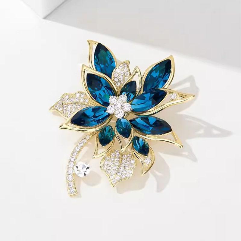Retro Flower Brooch Women'S Luxury Elegant Brooch Temperament Pin Suit Accessories