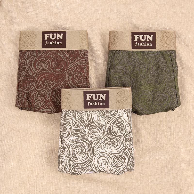 Rose Trend Herren Antibakterische Baumwollunterwäsche: Hautfreundlich, Bequem, Atmungsaktiv, Modische Flachbein mit Hochelastischem Vier-Ecken-Design.