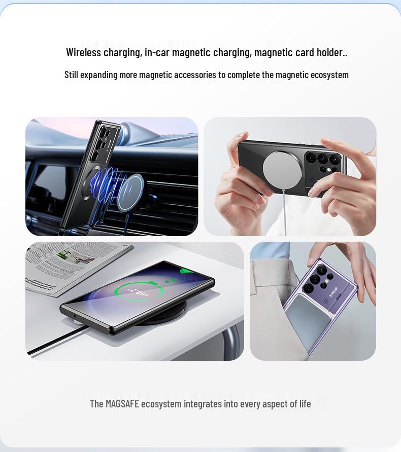 Samsung S25U Stand Phone Case: S23 Ultra & S24 Ultra Aluminum Alloy Aromatherapy Magnetic Case