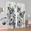2 Stück, 2D-Flachdruck Beliebte Vorhänge Schmetterlingsblüten Polyesterstoff (ohne Stange) Perfekte Außendekorationen zum Wohnen