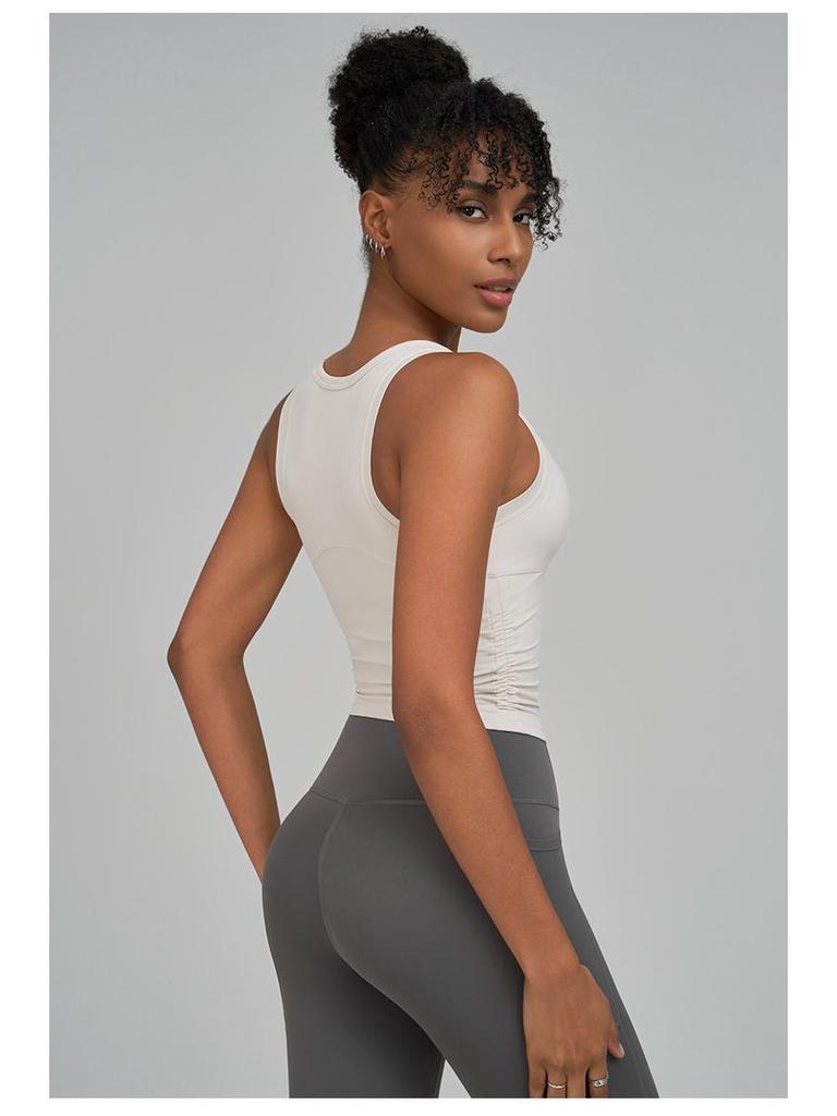 Damen High-Intensity Yoga Tanktop mit integriertem BH - Schlankmachende & Figurumspielende Fitnessbekleidung