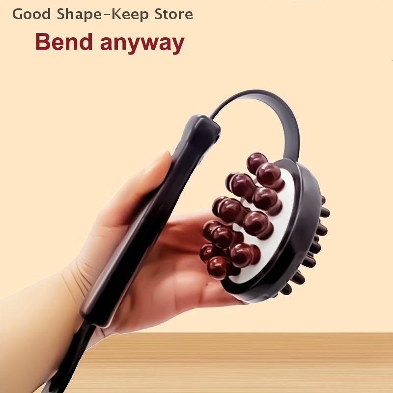 1PC 3 In 1 Relief Stress Massager Massage Hammer Stick Knock Scratcher Body Massage Relaxation Tool 37 Beads Point Gua Sha Stick