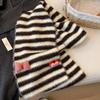 Imitation mink bow, apple striped plush knitted scarf, female Christmas atmosphere, thickened, cold-proof and warm female