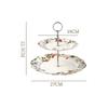 Creative European Camellia Multi-Layer Ceramic Fruit Plate Living Room Coffee Table Candy Plate Afternoon Tea Dim Sum Rack Cake Plate