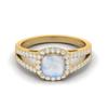 925 Sterling Silver Gold Vermeil 2.22 Cts Cushion Moonstone Solitaire With Accent Split Shank Wedding Women Ring