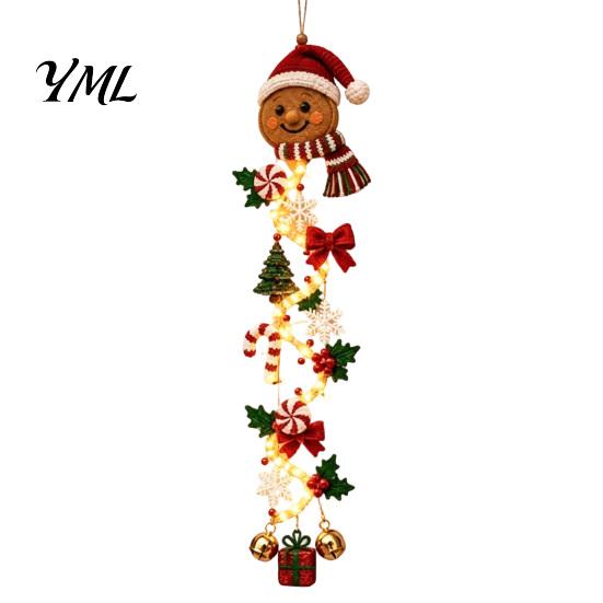Ornamenti Artigianali all'Uncinetto Personalizzati, Appendiporta di Natale Luminoso, Spirale all'Uncinetto con Luci LED, Pupazzo di Neve Babbo Natale Renna Decorazione Festiva per Ingresso Angelo