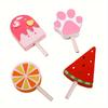 Wooden Ice Cream Playset Colorful Pretend Play Food for Youngsters, Includes Ice Cream Cones, Popsicles, and Milk Carton, Ice Cream Party Decorations