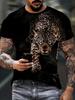 Men'S 3D Leopard Print T-Shirt - a Loose-Fitting Short-Sleeve Round-Neck Summer Top Featuring an Animal Pattern Design, 3D Leopard Print for Sports