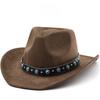 Bohemian Tibetan Top Hat Western Cowboy Hat Bull Head Accessories Felt Hat Ethnic Style Men's and Women's Hats