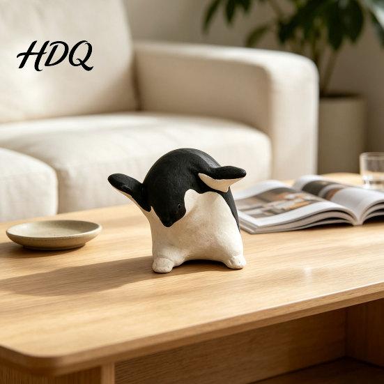 Housewarming Present Ideas Cute Penguin Figurine Nordic Style Small Animal Statue Whimsical Fine Craftsmanship Tabletop Figurine Desk Shelf