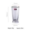 Nordic Gold-Painted Glass Cup with Vertical Stripes - Transparent Beverage, Juice, and Coffee Cup with Gold Rim