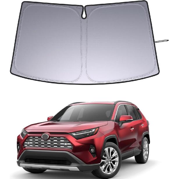 

Windshield Sun Shade for Toyota Rav4 Accessories 2019-2025, Custom Fit Foldable Front Window Sunshade Sun Visor Protector, Block UV Rays Keep Your срібний