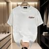 Cotton Short-Sleeved T-Shirt Men'S American Retro Half-Sleeved Student Top Boys Crew Neck Pattern Print Japanese