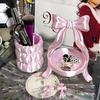 Tavă de Depozitare în Formă de Fundă Imprimată 3D Lolita Stil Prințesă Suport pentru Pensule de Machiaj Pixuri Cutie de Depozitare Cosmetice Bijuterii pentru Birou Set