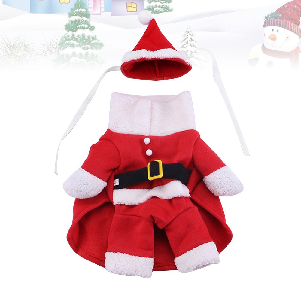 Dog Transformation Costume Christmas Santa Design Durable Pet Party Outfit For Puppy Walking Outdoor Activities Cozy Coat