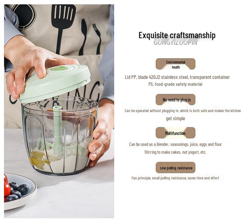 Manual Food Processor: Pumpkin Masher, Meat Grinder, Baby Food Maker, Onion Ginger Garlic Chopper