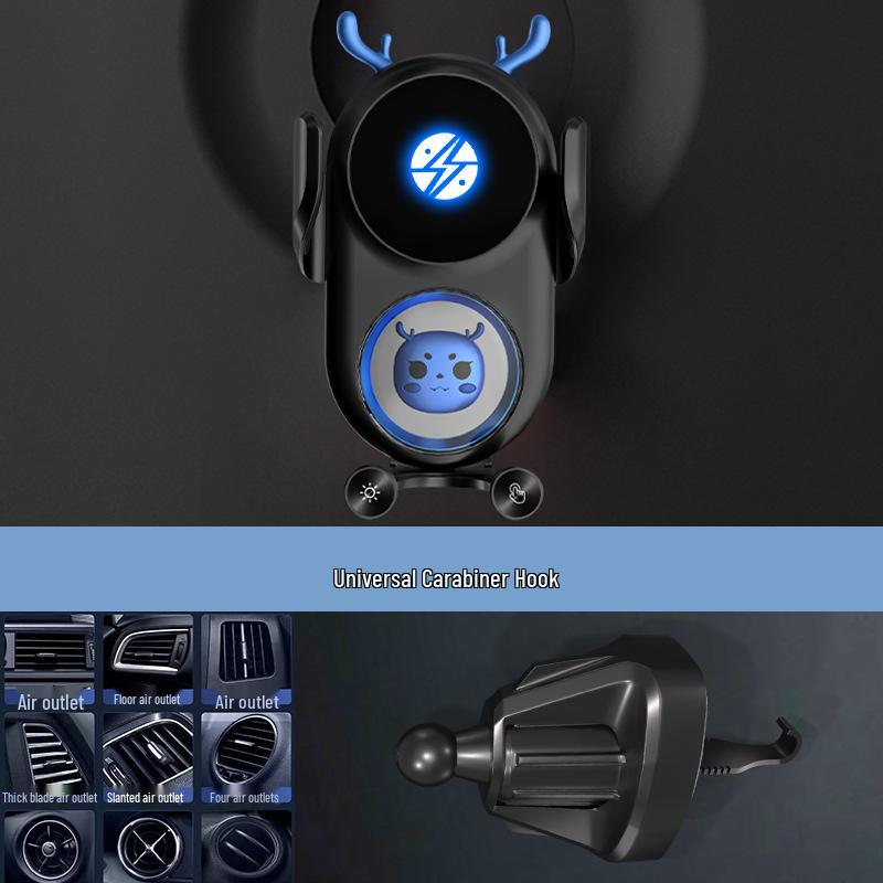 Electric Fast-Charging Wireless Car Phone Holder & Charger with Smart Induction