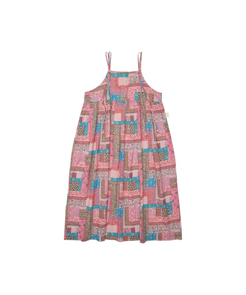 Goteu Vintage Graphic Camisole Dress - Pink