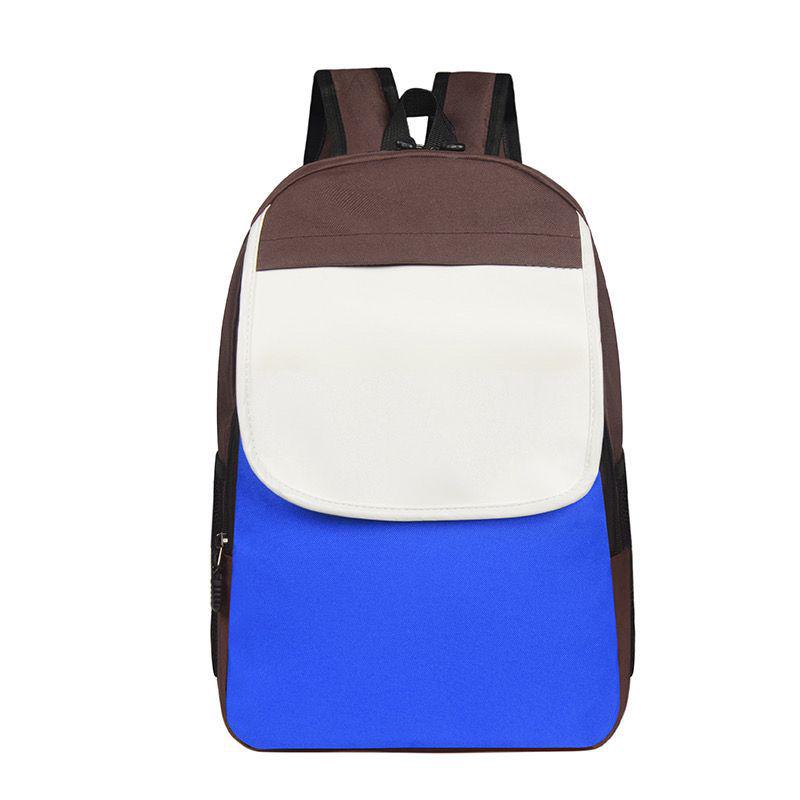 

Color Block Children s Backpack - Large Capacity for Grades 1-6 with Printed Logo Small синий