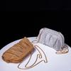 Shiny  Pleated Clutch Evening Bag for Women Chains Dumpling Bags New Folds Crystal Bags Bag