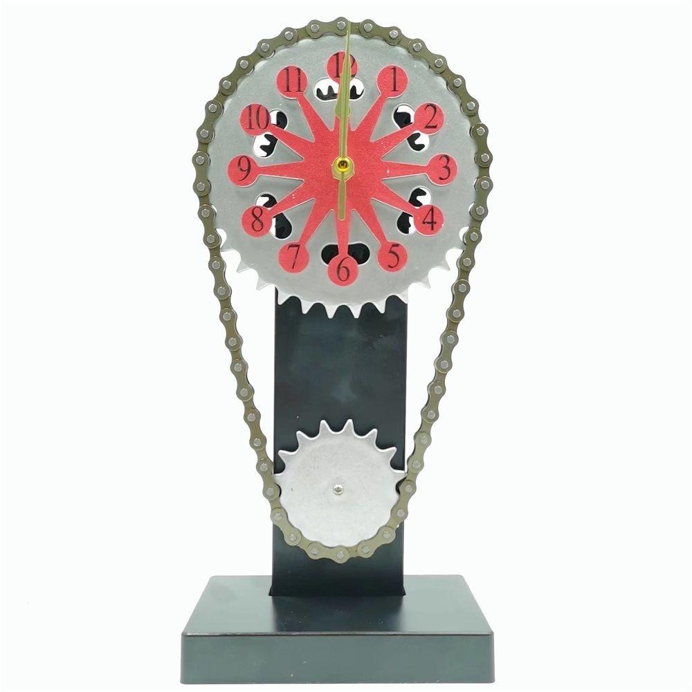 Vintage Rotating Gear Clock Ornament, Antique Style Desktop Clocks, Living Room Modern Table Decoration, Home Vintage Room Decor