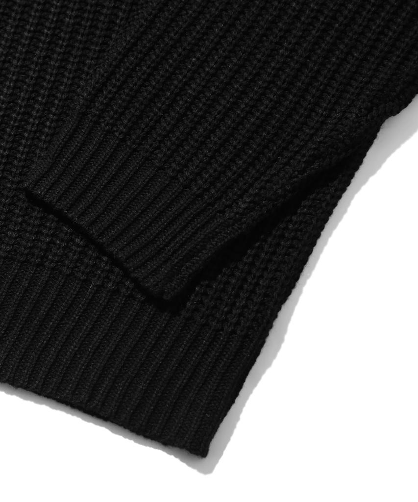 TRILLION Washable Half-Zip Collared Hacci Knit_3Color