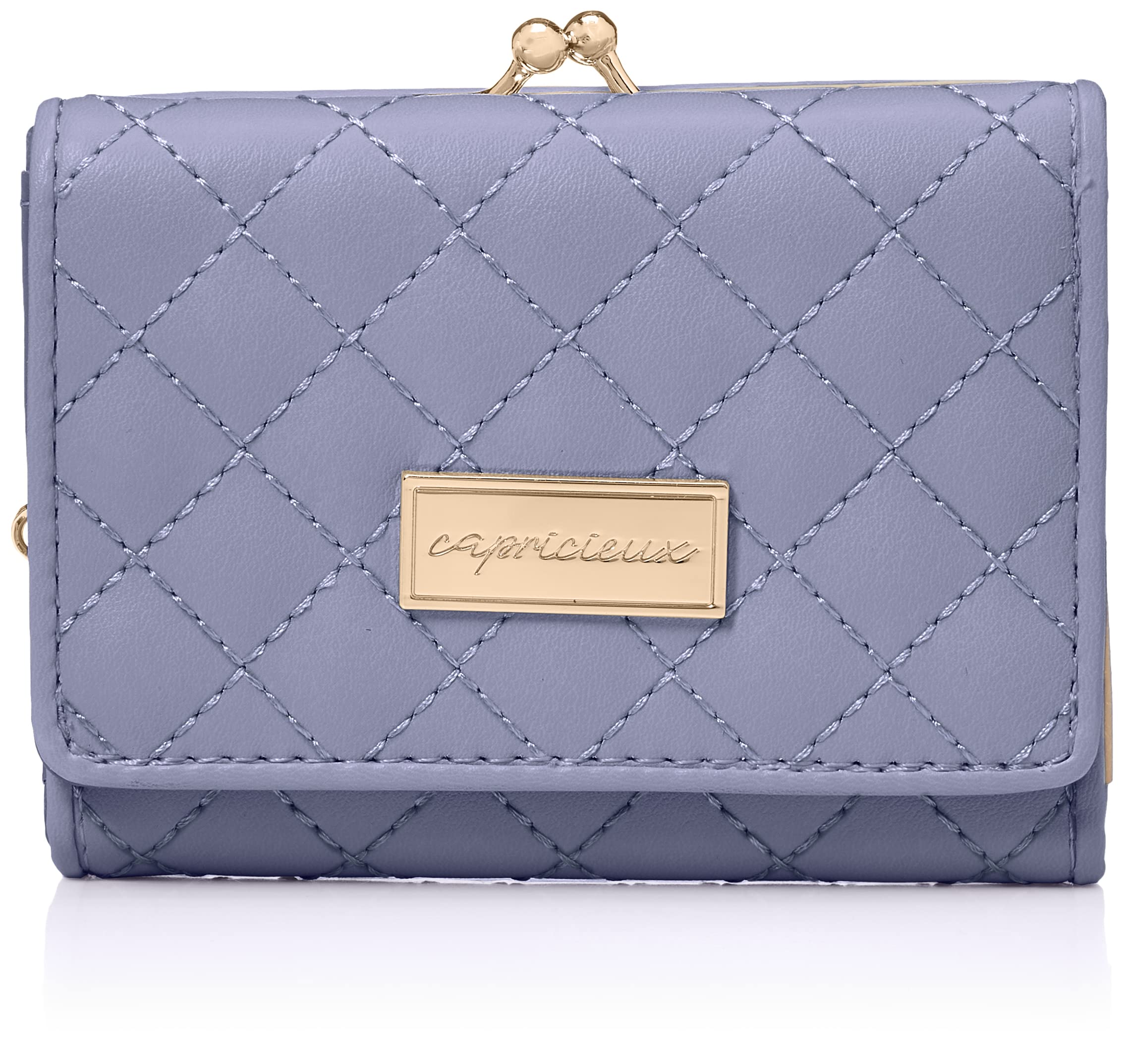 Складной кошелек Aldi Caprish с застежкой-кнопкой, стеганый, CAP104-2, Женский, Синий