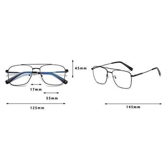 Dervin Blaulichtfilter Blaulichtblocker Nullstärke entspiegelt Retro Quadratische Brille, Fassung zum Schutz der Augen vor UV durch Computer/Tablet/Laptop/Mobiltelefon