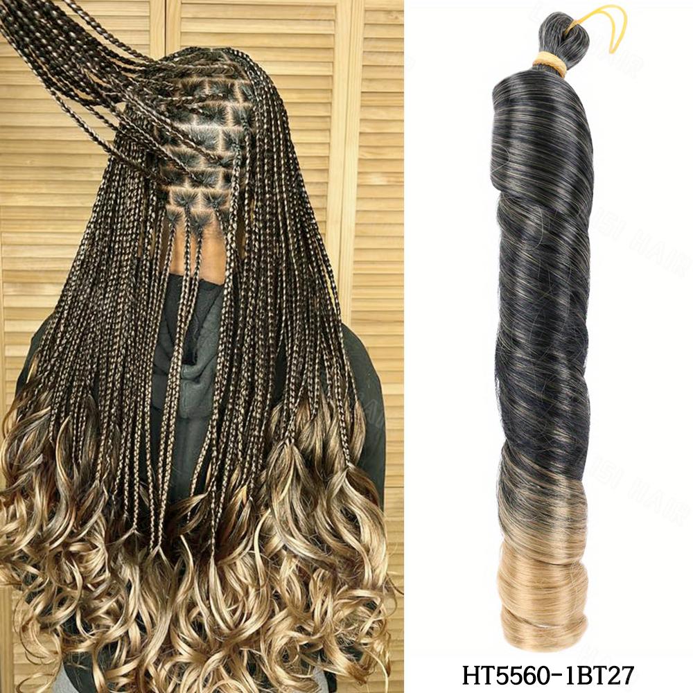 MISSQUEEN Synthetic Long Spiral Braids Hair Extensions Stretched Loose Curly Braiding Hair French Hair For Women Wear
