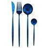 Gold Dinnerware Set Rainbow Tableware Dinner Set Stainless Steel Cutlery Set Mirror Knife Fork Tea Spoon Silverware Flatware Set